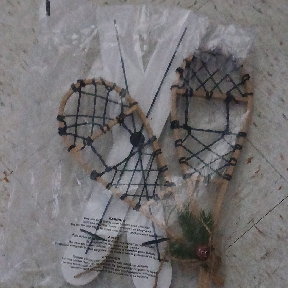 Rustic Snowshoes with Black Lacing